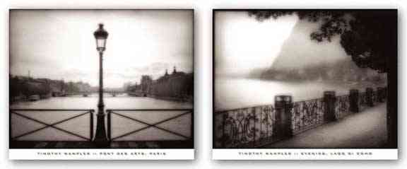 Evening, Lago di Como and Ponts des Arts, Paris Set by Timothy Wampler