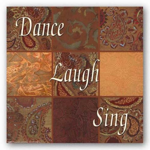Words To Live By Orange Paisley: Dance, Laugh, Sing by Smith-Haynes
