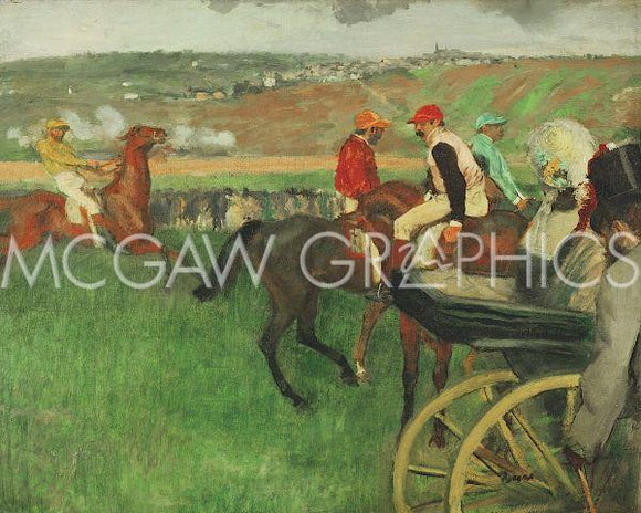 The Race Course: Amateur Jockeys near a Carriage, 1876-1887 by Edgar Degas