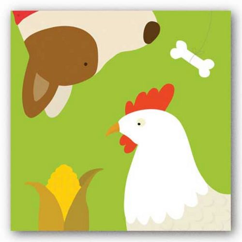 Farm Group: Hen and Dog by Yuko Lau