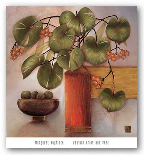Passion Fruit and Vase by Margaret Hughlock