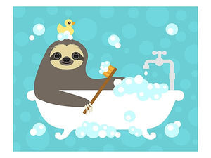 Scrubbing Bubbles Sloth by Nancy Lee