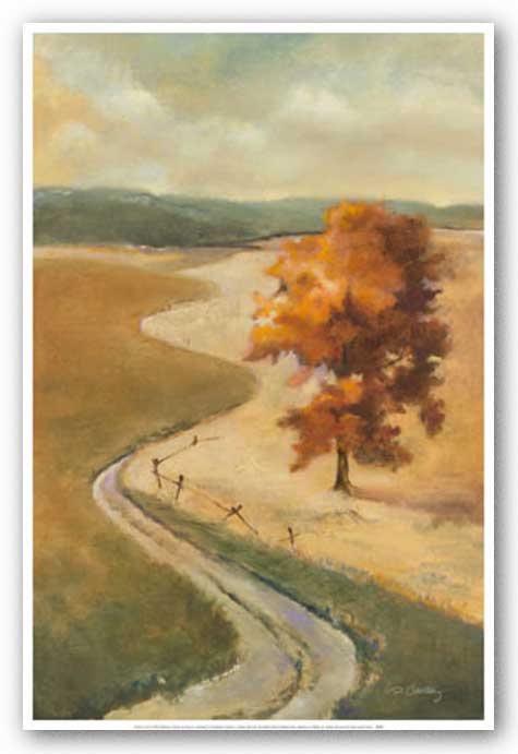 Winding Road With Gold Leaves by Dennis Carney