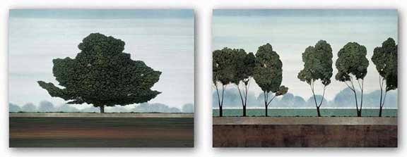 Majestic and Six Trees Set (Silver Foil) by Robert Charon