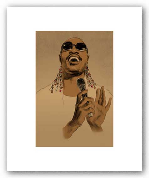 Stevie Wonder - Pencil Signed Artist's Proof Giclee by Clifford Faust
