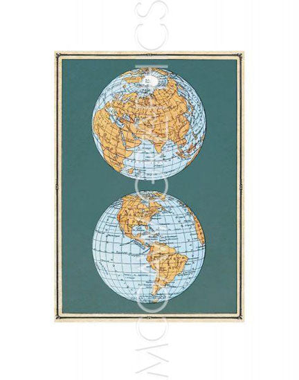 Map of the World's Hemispheres, two views