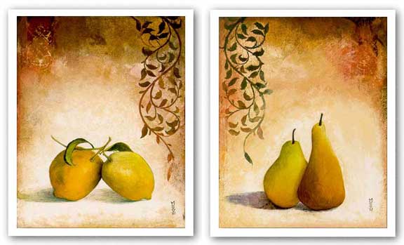 Pears One and Lemons One Set by Mei-Yu Lo