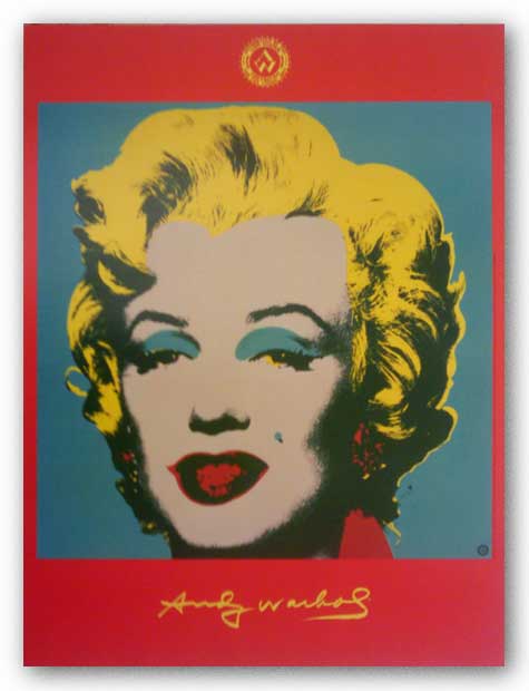 Marilyn, 1967 Turquoise with Red Border by Andy Warhol