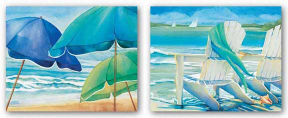 Seaside Breeze and Seaside Umbrellas Set by Kathleen Denis