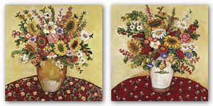 Rooster Vase Floral and Golden Vase Floral Set by Suzanne Etienne