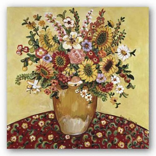 Golden Vase Floral by Suzanne Etienne