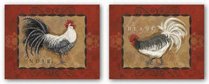 Rooster Noir and Blanc Set by Shari Warren
