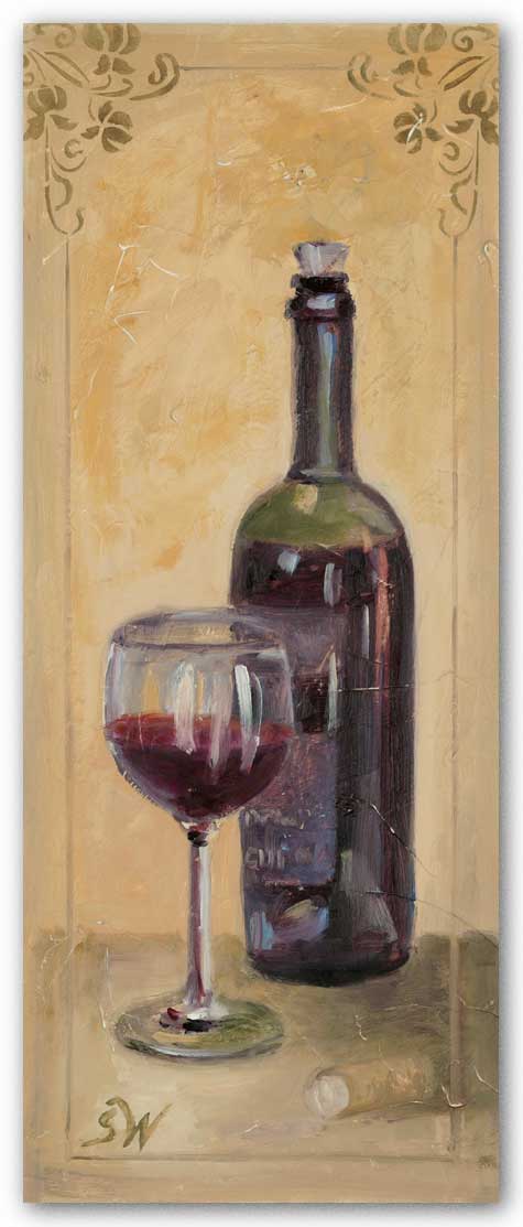 Red Wine With Glass by Shari White