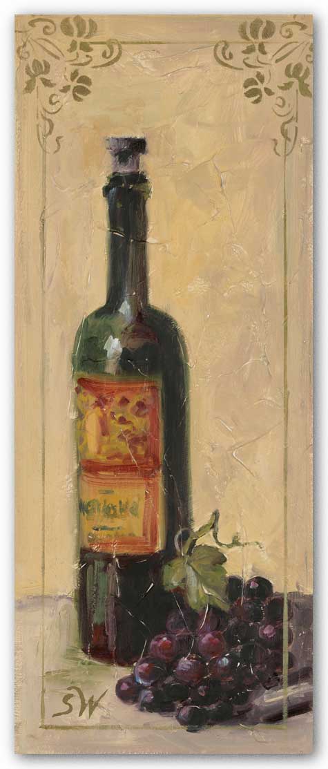 Red Wine With Grapes by Shari White