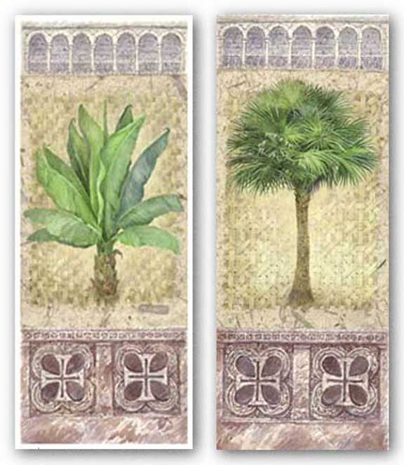 Lisbon Palm and Lisbon Banana Palm Set by Anne Searle