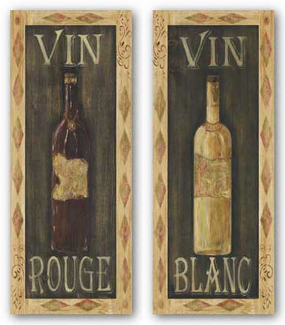 Vin Blanc and Vin Rouge Set by Grace Pullen
