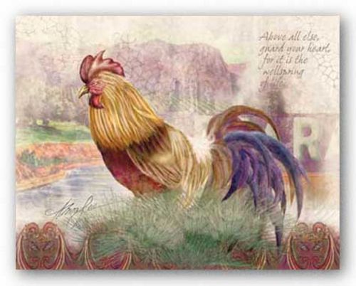 Blue Tail Rooster by Alma Lee