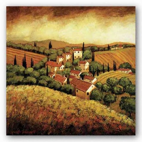 Tuscan Hillside Village by Santo De Vita