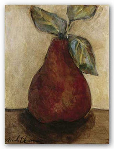 Red Pear On Beige by Nicole Etienne