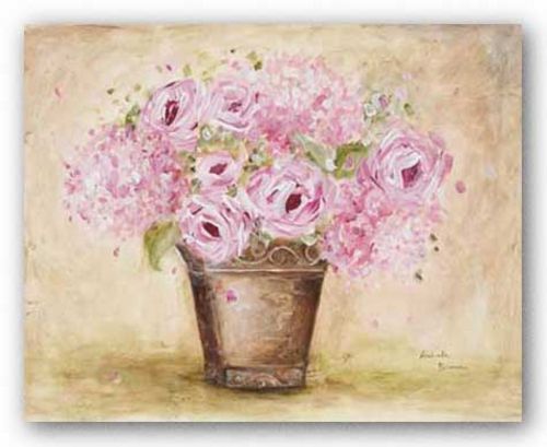 Classic Pink Roses And Hydrangeas by Antonette Bowman