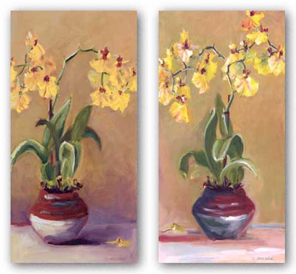 Orchid in Red Pot Set by Shari White