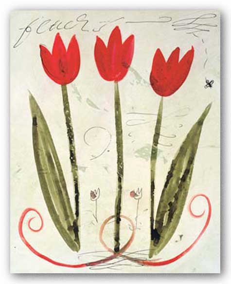 Trois Tulipes Rouge by Susan Gillette