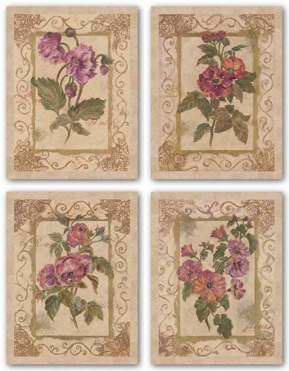 Lavatere, Parrot Tulipe, Rose De Provins and Rose Feuilles Set by Shari White