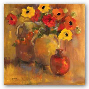 Red And Yellow Poppies by Lorrie Lane