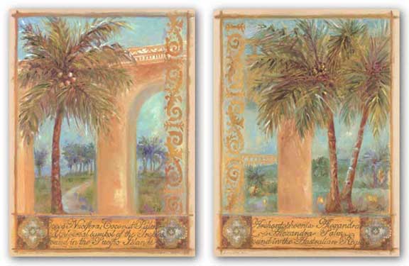 Alexander Palm and Coconut Palm Set by Shari White