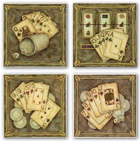 Hearts Flush-Nines and Fives-Clubs Flush-Sevens Set by Judy Kaufman