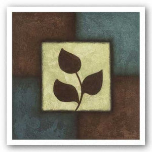 Blue Brown Green Leaves I by Kristin Emery