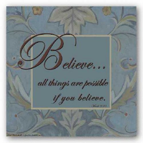 Tapestry Flowers - Blue: Believe by Sara Anderson