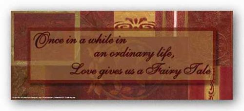 Words To Live By - Red Gold Patchwork: Once in a while Fairy Tale by Smith-Haynes