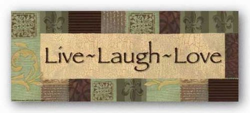 Words To Live By - Sage/brown patch: Live Laugh Love by Smith-Haynes