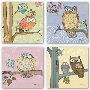 Pastel Owls Set by Paul Brent