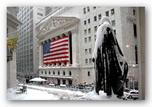 New York Stock Exchange and George Washington Statue, 2006 by Igor Maloratsky