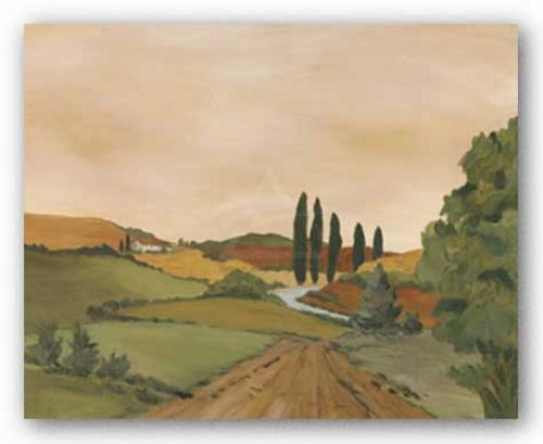 Sunny Tuscan Road by Jean N. Clark