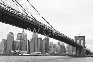 Manhattan from Brooklyn (b/w) by Erin Clark