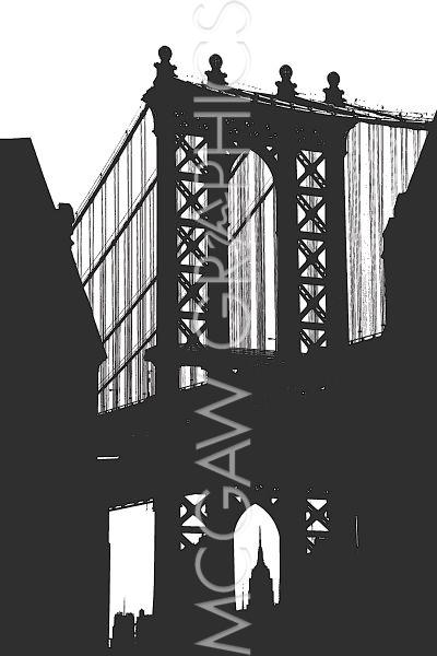 DUMBO Silhouette (Down Under the Manhattan Bridge Overpass, Brooklyn, New York) by Erin Clark