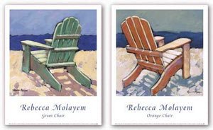 Orange Chair and Green Chair Set by Rebecca Molayem