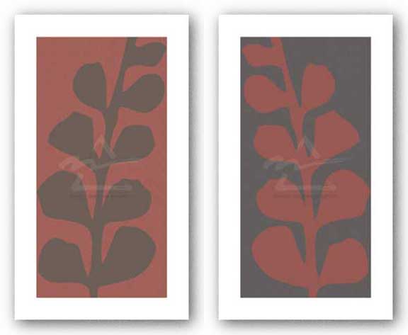 Maidenhair Coco and Coral Stem (single) Set by Denise Duplock