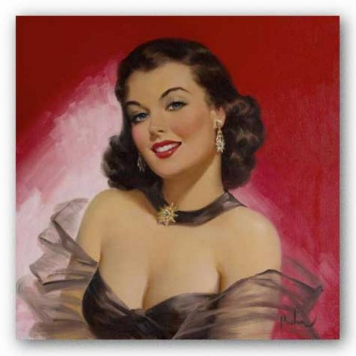 Pinups: Woman Against Red by Art Frahm Pinups