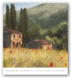 Villa and Cypress by Barbara Carter
