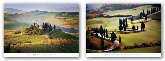 Strada Per Monticchiello and Belvedere Sunrise Tuscany Set by Jim Nilsen