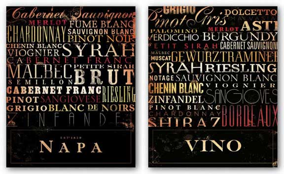 Vino and Napa Type Set by Stephen Fowler