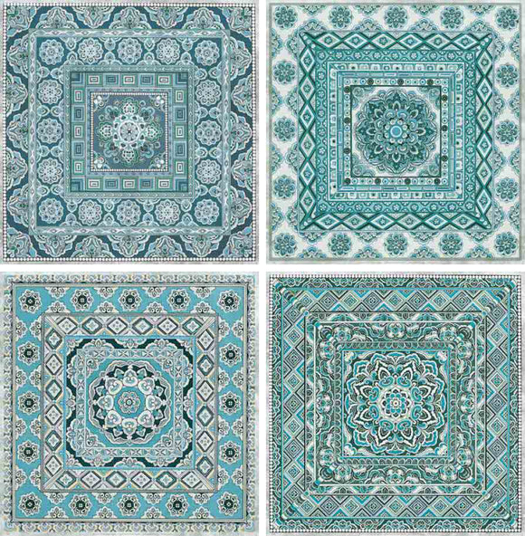 Silver Blue Tile Set by Paula Scaletta