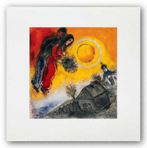 Le Couple Au Ciel Jaune by Marc Chagall