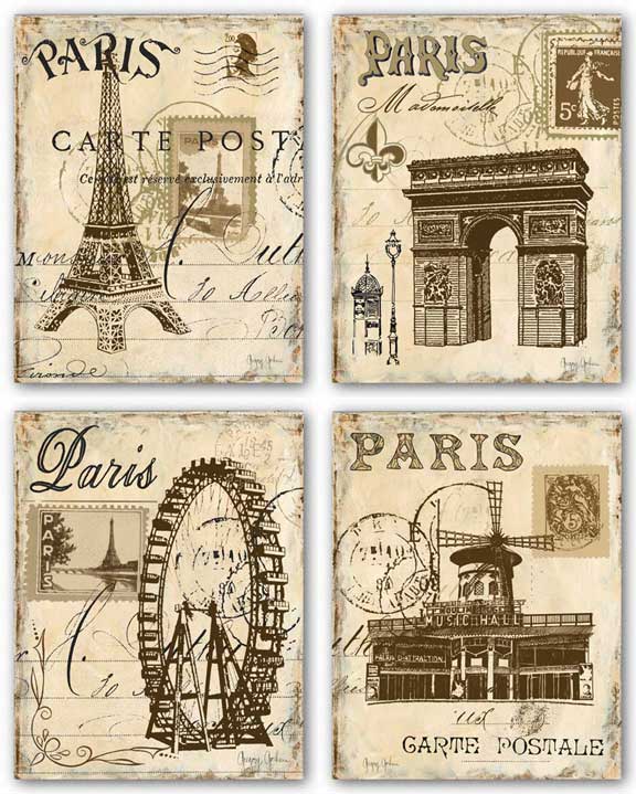 Paris Collage Set by Gregory Gorham