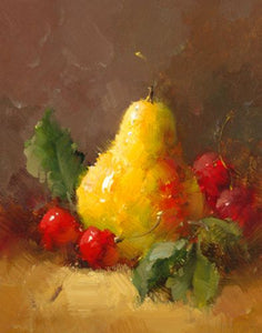 Pears and Cherries II by Vera Oxley