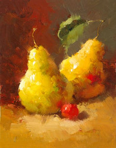 Pears and Cherries III by Vera Oxley